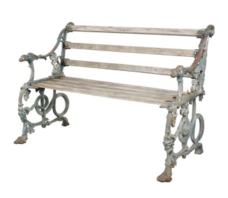 An English Coalbrookdale Cast Iron Garden Bench