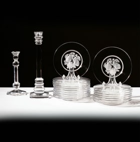 A Group of Val Saint Lambert Crystal Tablewares