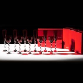 A Group of Baccarat Vega Ruby Red Crystal Stemware