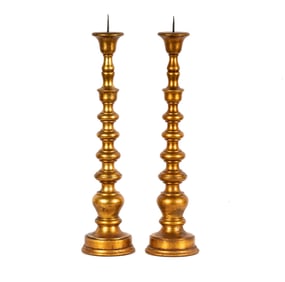 A Pair of Giltwood Pricket Sticks