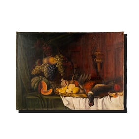 Continental School: Still Life with Fruit and Pheasant