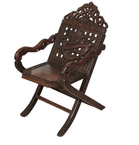 A Chinese Carved Wood Chair