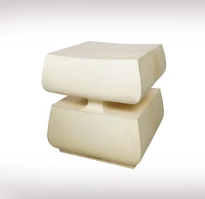 A Parchment-Clad Tiered End Table