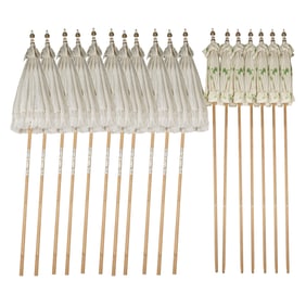 A Group of Fabric Garden or Patio Umbrellas