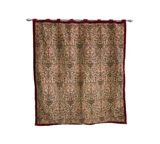 An Antique Continental Silk and Metallic Thread Textile Wallhanging