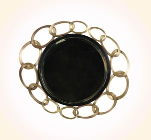 A Contemporary Oval Wall Mirror