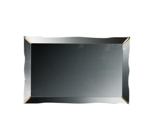 A Glass and Brass-Finish Metal Wall Mirror