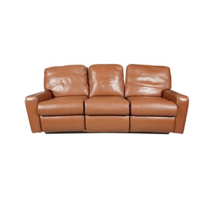 A Brown Three-Seat Recliner Sofa
