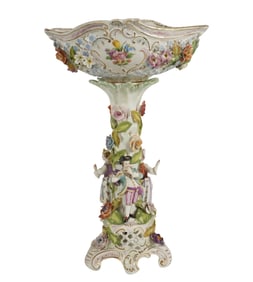 A Dresden Porcelain Figural Centerpiece Bowl