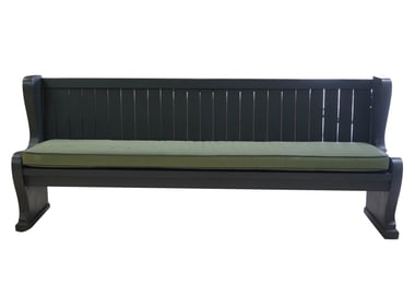 A Black-Painted Wood Bench