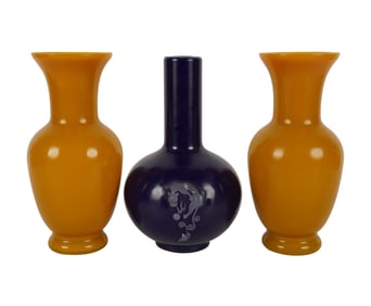 A Group of Chinese Peking Glass Vases