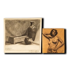 Christian von Schneidau, Swedish 1893-1976, Two Works (Still Life and Female Figure)