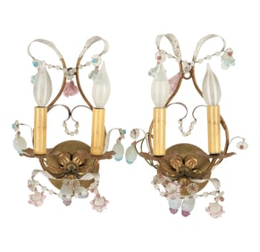 A Pair of Venetian Glass Beaded Sconces
