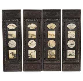 A Set of Four Chinese-Style Marble Specimen Panels