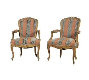 A Pair of Louis XV-Style Fauteuils
