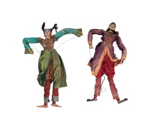 Two Balinese Life-Size Marionettes