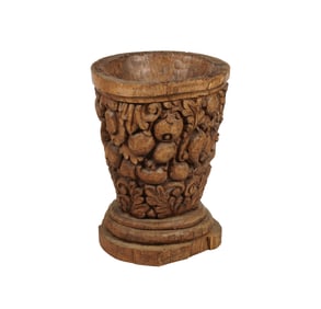 A Carved Wood Urn