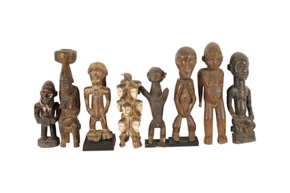 Eight African Carved Wood Carvings