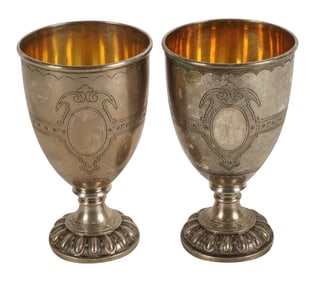A Pair of German .800 Silver Chalices