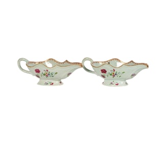 A Pair of Chinese Export Porcelain Sauce Boats