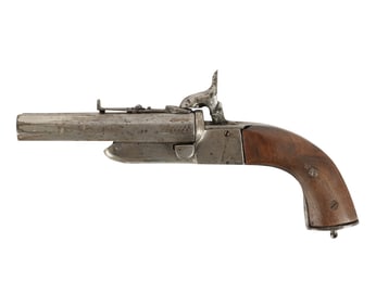 An Antique Double Barrel Percussion Pistol