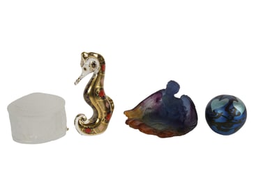 A Group of Porcelain and Glass Table Articles