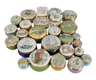 A Collection of Enamel Pill Boxes