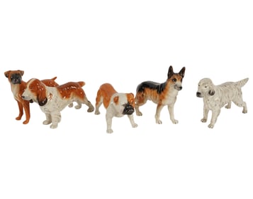 A Group of Royal Doulton Porcelain Dog Figures