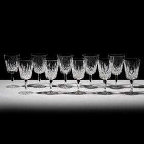 A Set of Ten Waterford Crystal Goblets