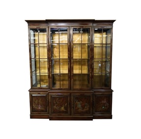A Chinoiserie Breakfront Bookcase Cabinet