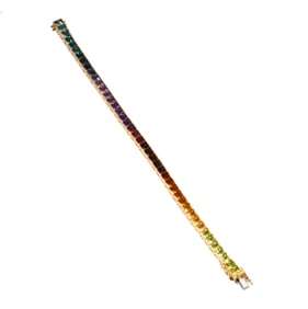 14 Karat Yellow Gold Multi-Colored Gemstone Bracelet