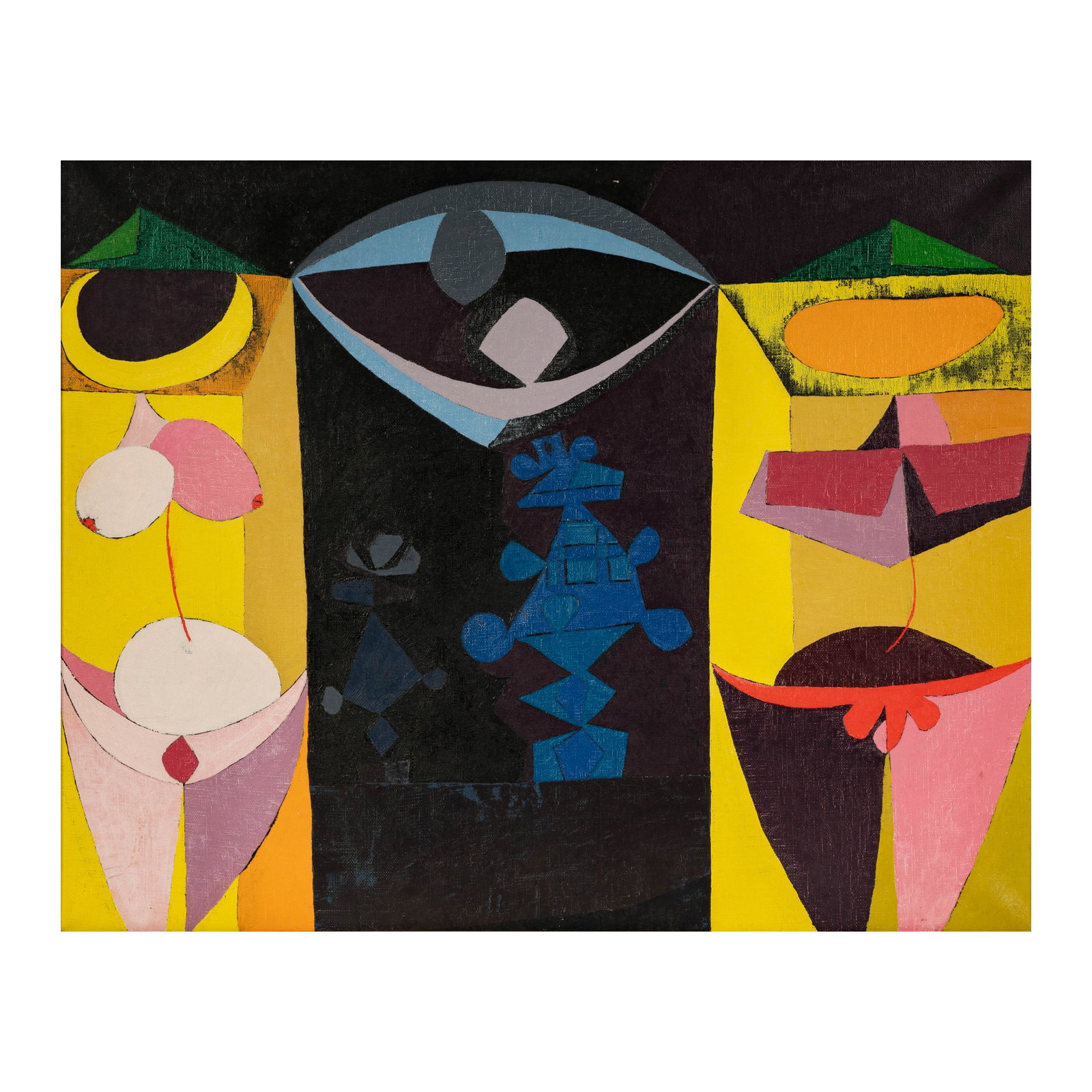 Mid 20th Century: Cubist Still Life: oil on canvas; unsigned 29 x 36 in. (73.7 x 91.4 cm.) Notes: This item does not qualify for in-house shipping. Please see our preferred shippers list for quotes or arrange for local pickup. https://ww