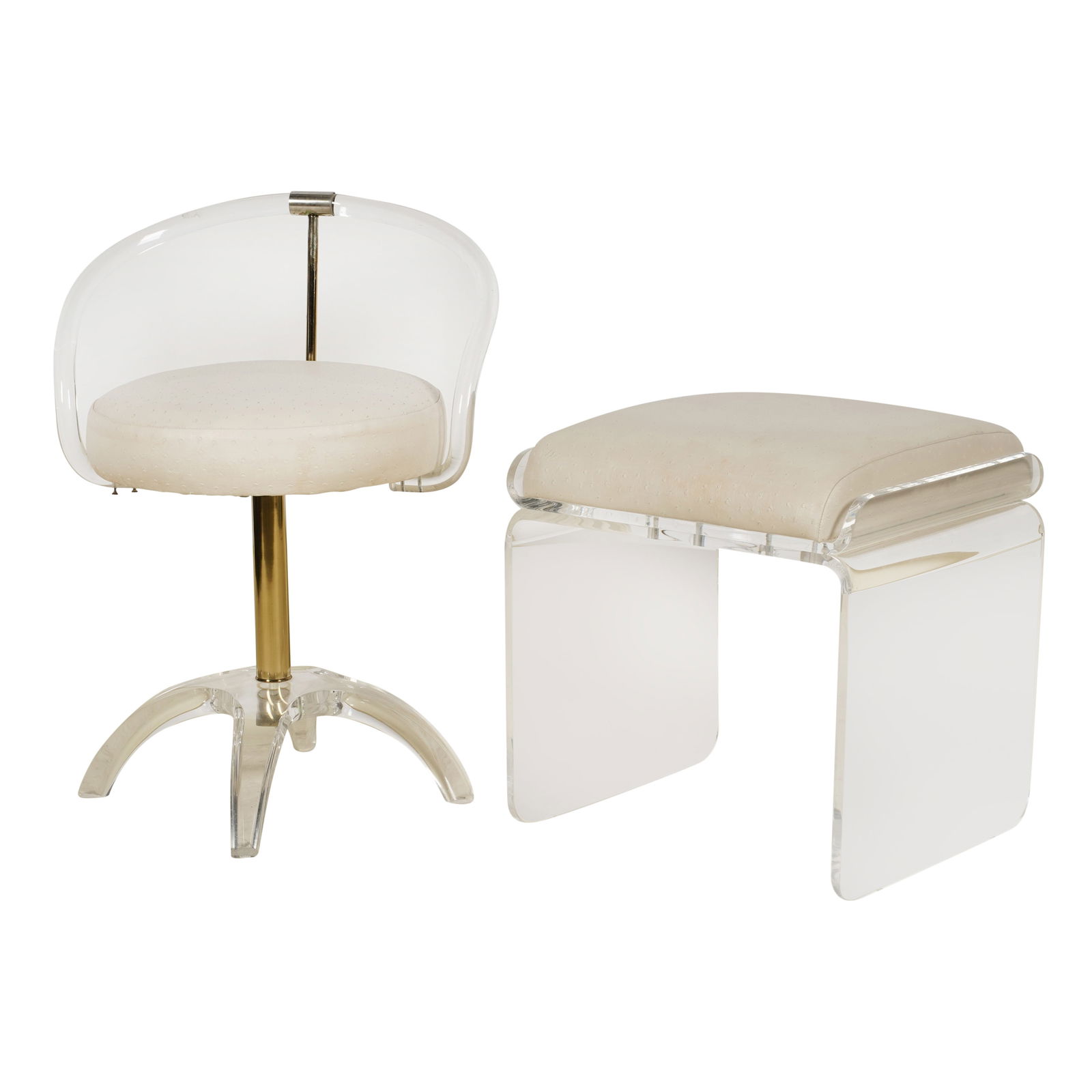 A Vintage Lucite Vanity Chair and Stool (1 of 10)