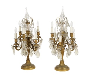 A Pair of Crystal Girandoles