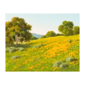 David Chapple, California B. 1947, Flowering Hillside