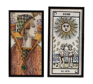 Two Painted Tiles