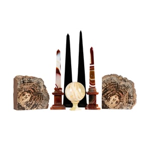 A Group of Stone and Petrified Wood Articles