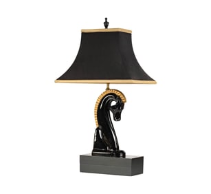 An Art Deco-Style Ceramic Horse's Head Table Lamp