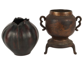 Two Japanese Bronze Vessels