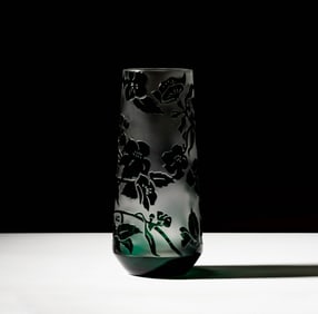 A Green Cameo Glass Vase