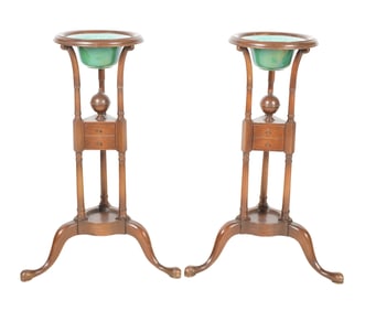 A Pair of Mahogany Wig Stands