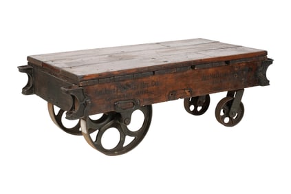 An Iron and Wood Industrial Cart