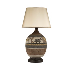 A Glazed Ceramic Table Lamp