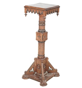 A Gothic Revival Carved Stand or Pedestal