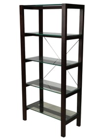 A Contemporary Wood and Glass Etagere