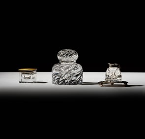 A Group of Crystal Inkwells