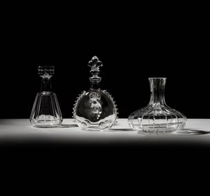 Three Baccarat Crystal Decanters