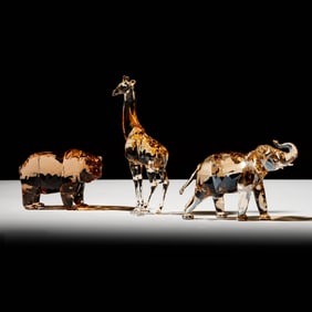 A Group of Three Swarovski Crystal Figures