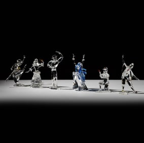 Three Pairs of Swarovski Crystal Dancing Figures