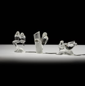 Three Swarovski Crystal Bird Figures